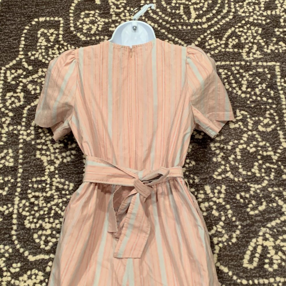 Madewell Pink Striped Linen Jumpsuit, Size 4 - Picture 5 of 6